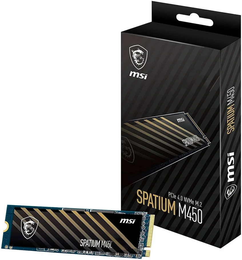 حافظه اس اس دی اینترنال گیمینگ MSI SPATIUM M450 1TB PCIe 4 0 NVMe M 2، سرعت خواندن ترتیبی تا 3000 مگابایت بر ثانیه، سرعت نوشتن ترتیبی تا 3600 مگابایت بر ثانیه، 3D NAND، 1.5 میلیون ساعت MTBF، 600TBW مدل S78-440L920-P83