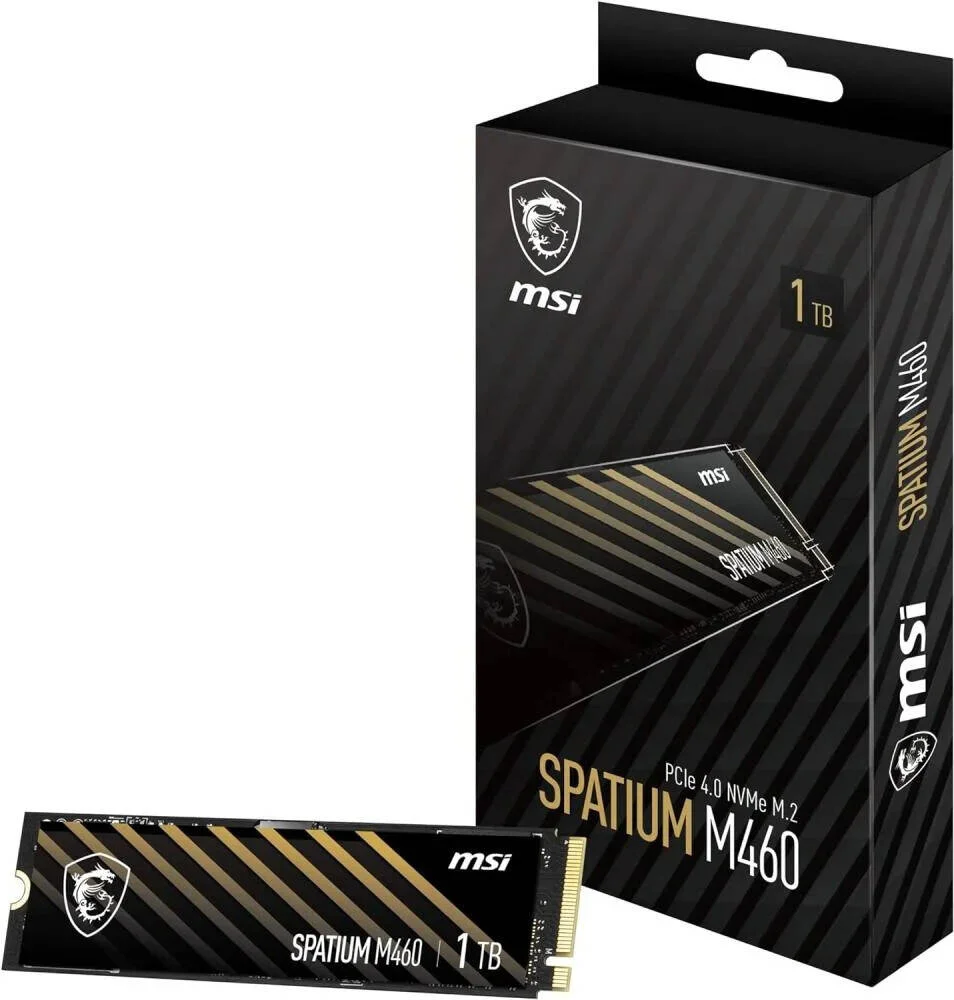 حافظه اس اس دی اینترنال MSI Spatium M460 PCIe Gen4x4 M.2 2280، ظرفیت 1 ترابایت، سرعت خواندن ترتیبی تا 5000 مگابایت بر ثانیه و سرعت نوشتن ترتیبی 4500 مگابایت بر ثانیه، حافظه فلش 3D NAND، 1200 TBW | S78-440L930-P83