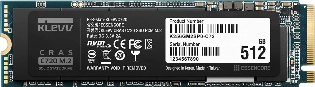 درایو حالت جامد داخلی Klevv Cras C720 M.2 NVMe، PCle Gen3 x4، 512 گیگابایت، 3D TLC NAND R/W، تا 3400 مگابایت بر ثانیه و 2400 مگابایت بر ثانیه | K512GM2SP0-C72 درایو حالت جامد داخلی Klevv Cras C720 M.2 NVMe، PCle Gen3 x4، 512 گیگابایت، 3D TLC NAND R/W، تا 3400 مگابایت بر ثانیه و 2400 مگابایت بر ثانیه | K512GM2SP0-C72