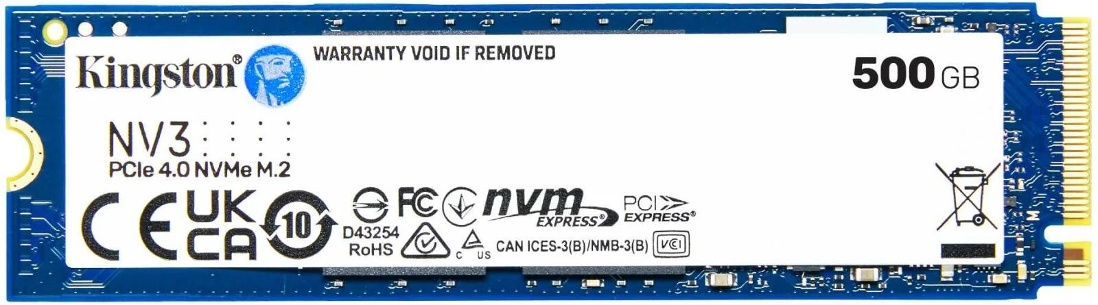 حافظه اس اس دی داخلی کینگستون NV3 PCIe 4.0 NVMe، ظرفیت 500 گیگابایت، فرم فاکتور M.2 2280، سرعت خواندن ترتیبی 5000 مگابایت بر ثانیه و سرعت نوشتن ترتیبی 3000 مگابایت بر ثانیه، فناوری 3D NAND، استقامت 160 ترابایت حافظه اس اس دی داخلی کینگستون NV3 PCIe 4.0 NVMe، ظرفیت 500 گیگابایت، فرم فاکتور M.2 2280، سرعت خواندن ترتیبی 5000 مگابایت بر ثانیه و سرعت نوشتن ترتیبی 3000 مگابایت بر ثانیه، فناوری 3D NAND، استقامت 160 ترابایت