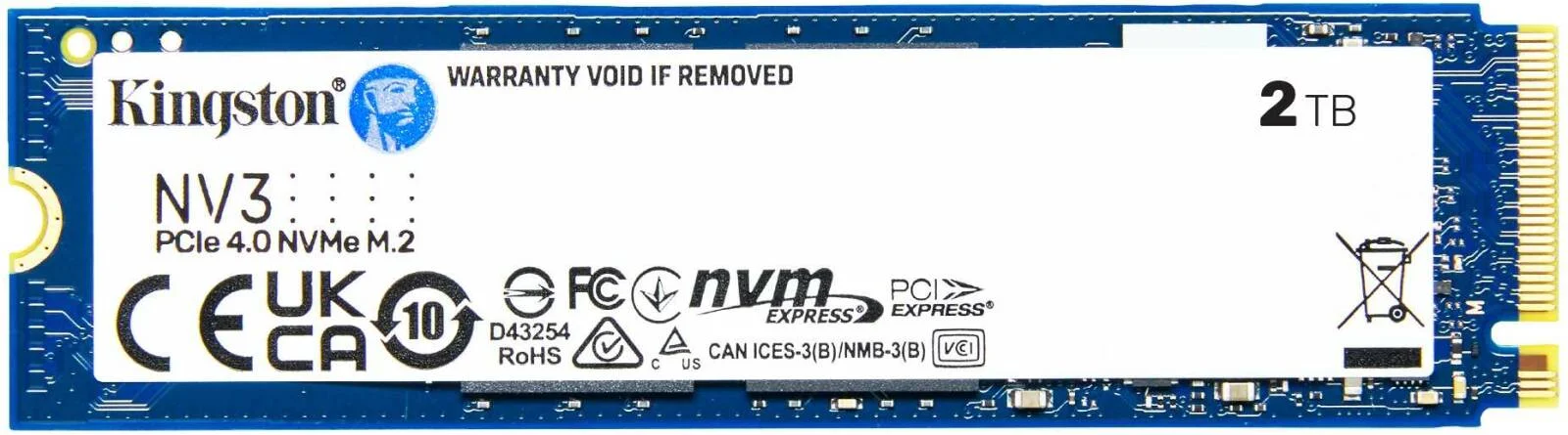 حافظه اس اس دی داخلی کینگستون NV3 PCIe 4.0 NVMe، ظرفیت 2 ترابایت، فرم فاکتور M.2 2280، سرعت خواندن ترتیبی 6000 مگابایت بر ثانیه و سرعت نوشتن ترتیبی 5000 مگابایت بر ثانیه، فناوری 3D NAND، استقامت 640 TBW | SNV3S/2000G حافظه اس اس دی داخلی کینگستون NV3 PCIe 4.0 NVMe، ظرفیت 2 ترابایت، فرم فاکتور M.2 2280، سرعت خواندن ترتیبی 6000 مگابایت بر ثانیه و سرعت نوشتن ترتیبی 5000 مگابایت بر ثانیه، فناوری 3D NAND، استقامت 640 TBW | SNV3S/2000G