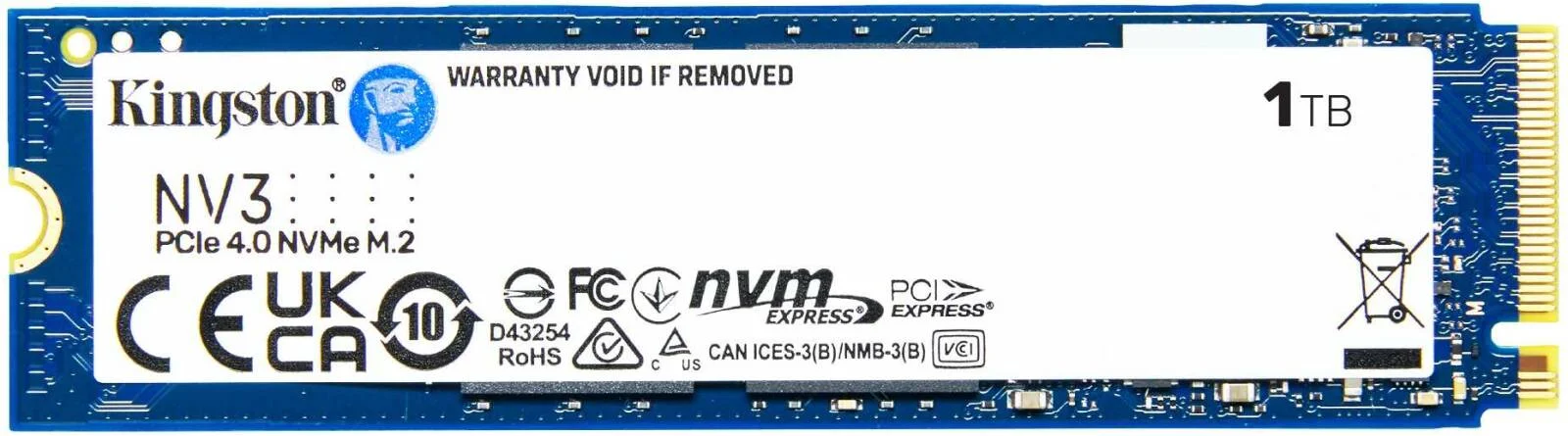 حافظه اس اس دی اینترنال کینگستون NV3 PCIe 4.0 NVMe، ظرفیت 1 ترابایت، فرم فاکتور M.2 2280، سرعت خواندن ترتیبی 6000 مگابایت بر ثانیه و سرعت نوشتن ترتیبی 4000 مگابایت بر ثانیه، فناوری 3D NAND، استقامت 320 ترابایت حافظه اس اس دی اینترنال کینگستون NV3 PCIe 4.0 NVMe، ظرفیت 1 ترابایت، فرم فاکتور M.2 2280، سرعت خواندن ترتیبی 6000 مگابایت بر ثانیه و سرعت نوشتن ترتیبی 4000 مگابایت بر ثانیه، فناوری 3D NAND، استقامت 320 ترابایت