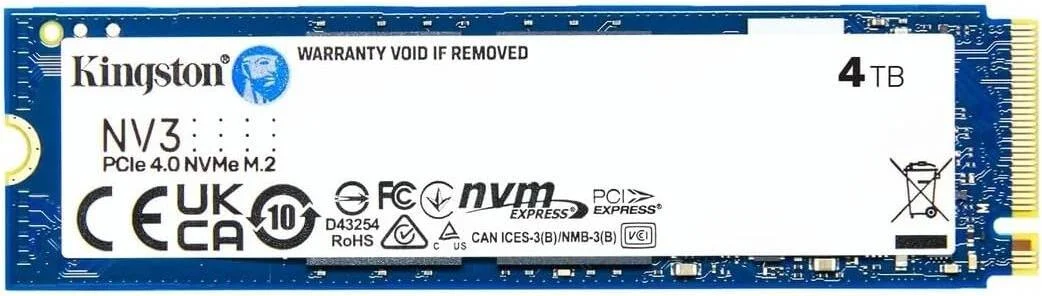 حافظه اس اس دی داخلی کینگستون NV3 PCIe 4.0 NVMe، ظرفیت 4 ترابایت، فرم فاکتور M.2 2280، سرعت خواندن ترتیبی 6000 مگابایت بر ثانیه و سرعت نوشتن ترتیبی 5000 مگابایت بر ثانیه، فناوری 3D NAND، استقامت 1280 TBW | SNV3S/4000G حافظه اس اس دی داخلی کینگستون NV3 PCIe 4.0 NVMe، ظرفیت 4 ترابایت، فرم فاکتور M.2 2280، سرعت خواندن ترتیبی 6000 مگابایت بر ثانیه و سرعت نوشتن ترتیبی 5000 مگابایت بر ثانیه، فناوری 3D NAND، استقامت 1280 TBW | SNV3S/4000G