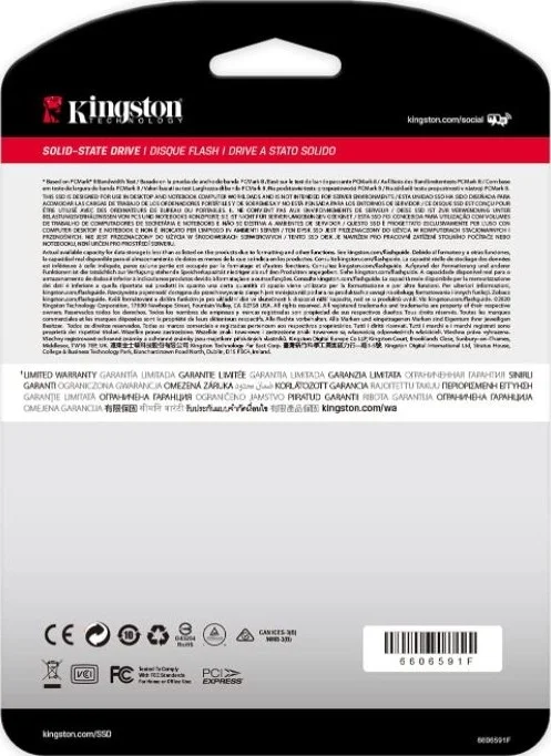 حافظه اس اس دی اینترنال کینگستون NV1 250G M.2 2280 NVMe PCIe، سرعت خواندن تا 2100 مگابایت بر ثانیه و نوشتن تا 1700 مگابایت بر ثانیه، حداکثر مصرف برق 1.5 وات | SNVS/250G