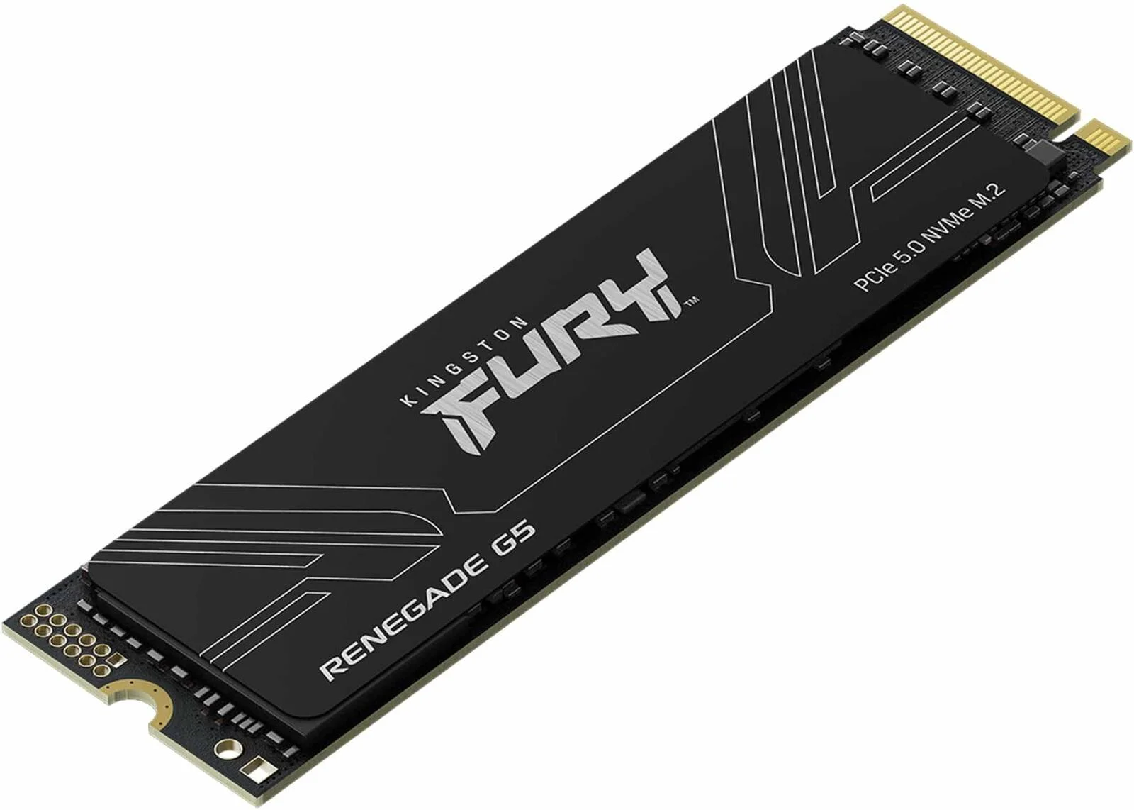 حافظه اس اس دی اینترنال کینگستون FURY Renegade G5 PCIe 5.0 NVMe M.2، ظرفیت 1 ترابایت (1024 گیگابایت)، سرعت خواندن/نوشتن ترتیبی 14200 / 11000 مگابایت بر ثانیه، 3D TLC NAND، کنترلر SM2508، مشکی | SFYR2S/1T0