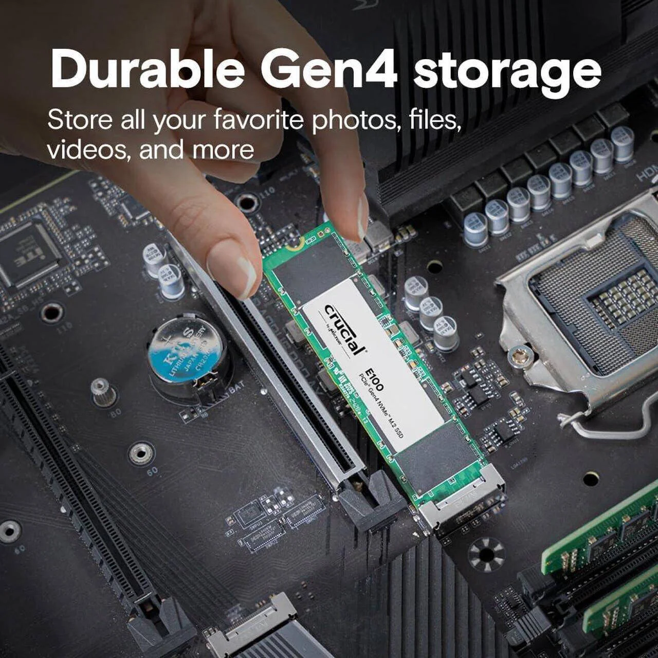 حافظه اس اس دی داخلی کروشیال Gen4 E100، ظرفیت ذخیره سازی 480 گیگابایت، فرم فاکتور M.2، فناوری 3D NAND، سرعت خواندن تا 4700 مگابایت بر ثانیه و سرعت نوشتن تا 2500 مگابایت بر ثانیه | CT480E100SSD8