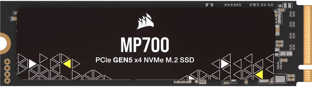 حافظه اس اس دی اینترنال CORSAIR MP700 با ظرفیت 1 ترابایت، GEN5 PCIe x4 M.2 NVMe، سرعت خواندن تا 9500 مگابایت بر ثانیه و سرعت نوشتن تا 8500 مگابایت بر ثانیه، فلش مموری 3D TLC NAND، استقامت 700TBW، 1600000 ساعت MTBF | CSSD-F1000GBMP700R2