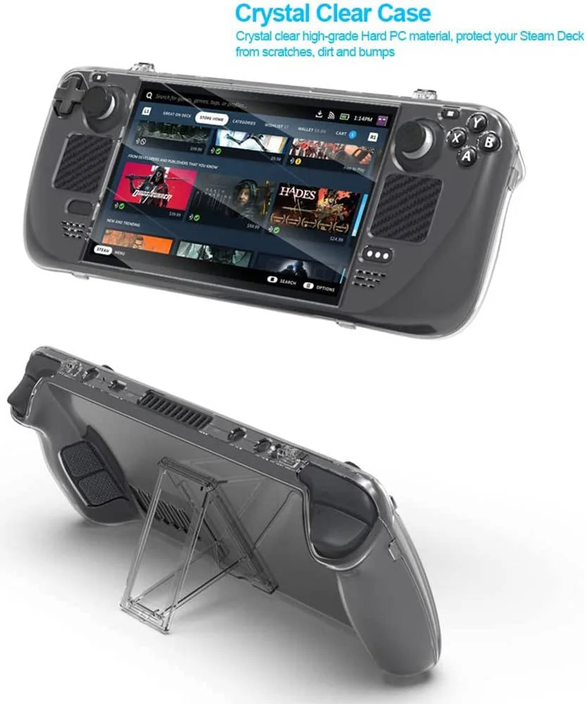 مجموعه لوازم جانبی استیم دک 19 در 1، شامل کیف محافظ ضد ضربه، محافظ صفحه نمایش، جعبه نگهداری کارت SD، آداپتور توسعه دهنده 90 درجه Type-C، روکش های استیک آنالوگ | B0BXCFCWQ2