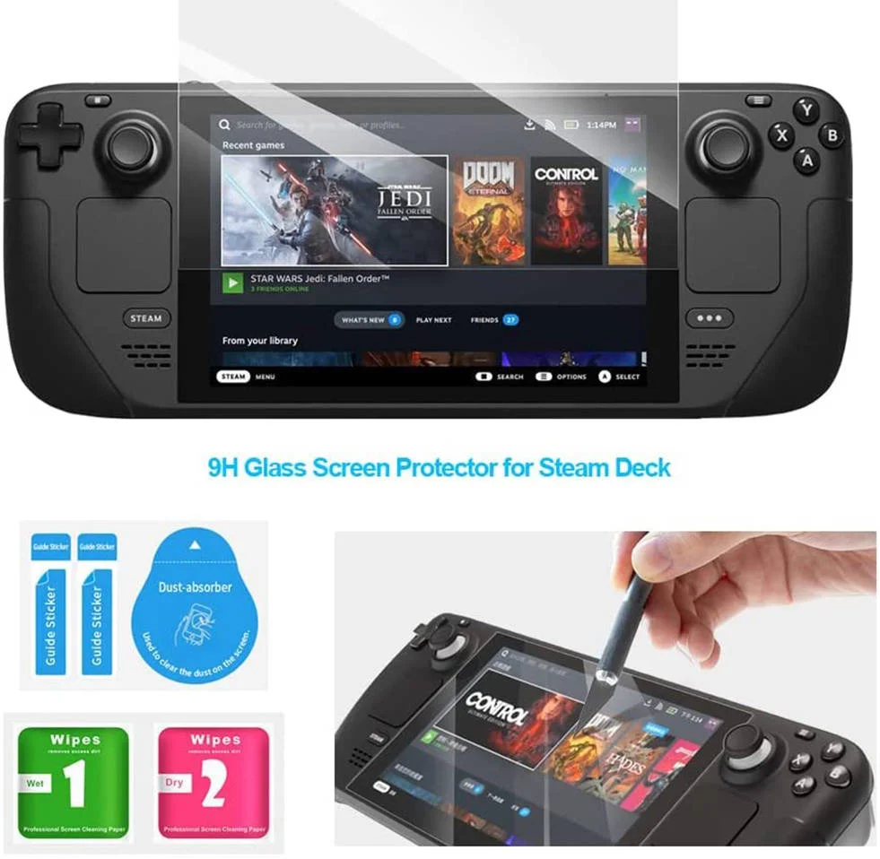 مجموعه لوازم جانبی استیم دک 19 در 1، شامل کیف محافظ ضد ضربه، محافظ صفحه نمایش، جعبه نگهداری کارت SD، آداپتور توسعه دهنده 90 درجه Type-C، روکش های استیک آنالوگ | B0BXCFCWQ2