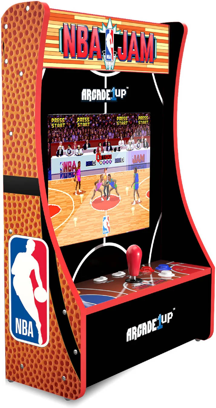 کنسول آرکید رترو Arcade1Up NBA Jam Partycade، صفحه نمایش 17 اینچی LCD، محافظ عرشه شفاف، شامل بازی های NBA Jam، NBA Jam Tournament Edition، NBA Jam Hang Time | AIUP-NBAJ-PC