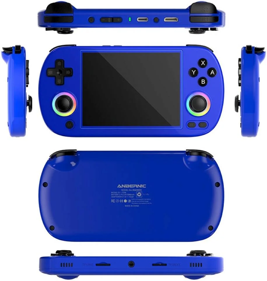 کنسول بازی دستی رترو ANBERNIC RG40XX H، صفحه نمایش 4.0 اینچی IPS، سیستم لینوکس، کارت TF 64 گیگابایتی داخلی با 5488 بازی، پشتیبانی از خروجی HDMI TV، وای فای 5G بلوتوث 4.2، آبی | RG40XX H