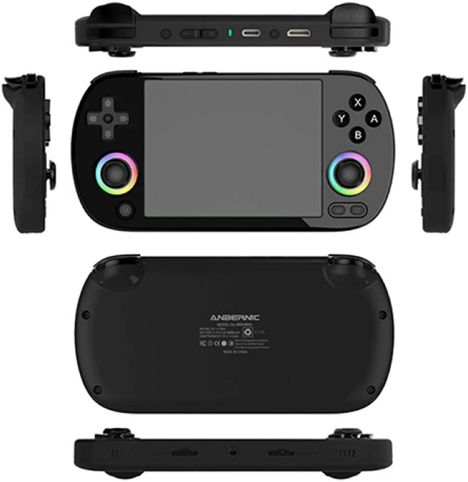 کنسول بازی دستی رترو ANBERNIC RG40XX H، صفحه نمایش 4.0 اینچی IPS، سیستم لینوکس، کارت TF 64 گیگابایتی با 5488 بازی، پشتیبانی از خروجی HDMI TV، وای فای 5G بلوتوث 4.2، مشکی | RG40XX H