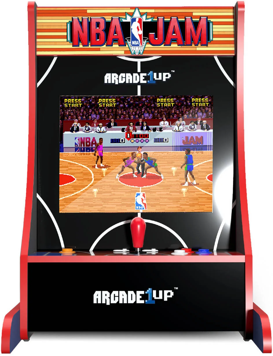 کنسول آرکید رترو Arcade1Up NBA Jam Partycade، صفحه نمایش 17 اینچی LCD، محافظ عرشه شفاف، شامل بازی های NBA Jam، NBA Jam Tournament Edition، NBA Jam Hang Time | AIUP-NBAJ-PC