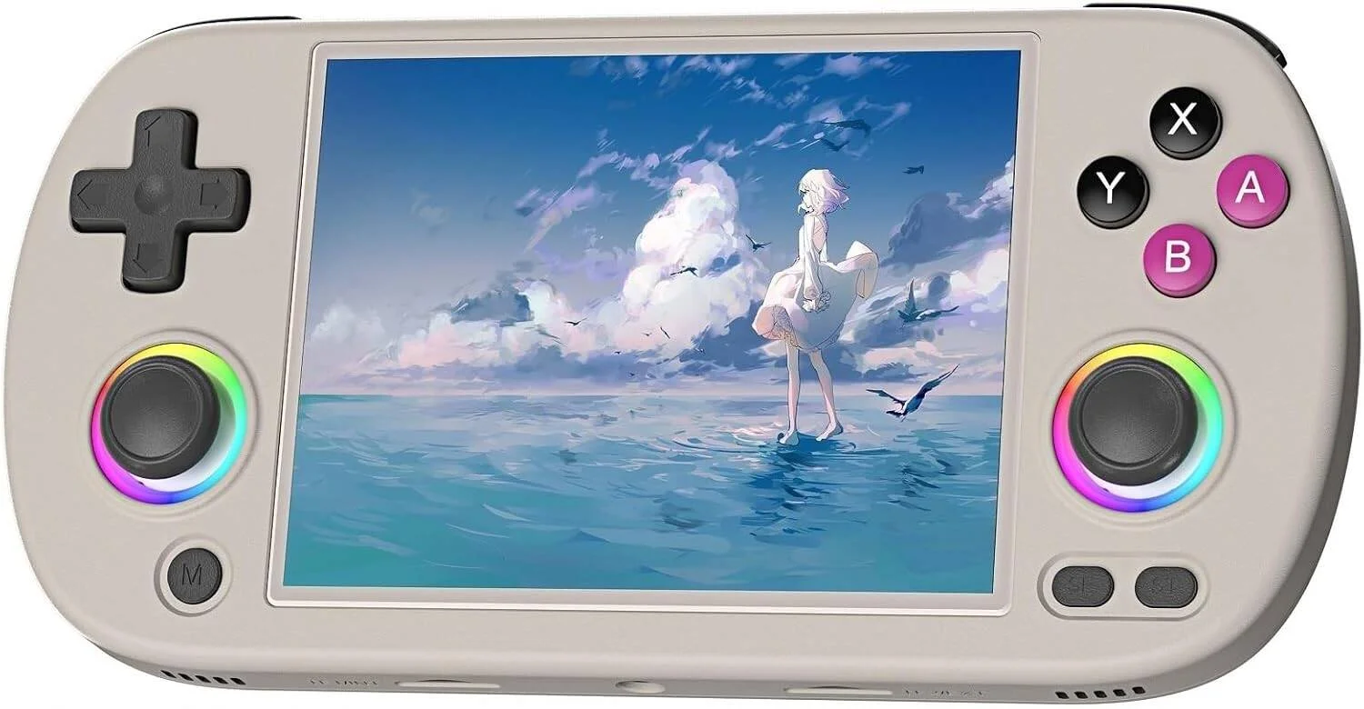 کنسول بازی دستی رترو ANBERNIC RG40XX H، صفحه نمایش 4.0 اینچی IPS، سیستم لینوکس، کارت TF 64G داخلی با 5488 بازی، پشتیبانی از خروجی HDMI TV، وای فای 5G بلوتوث 4.2، خاکستری | RG40XX H