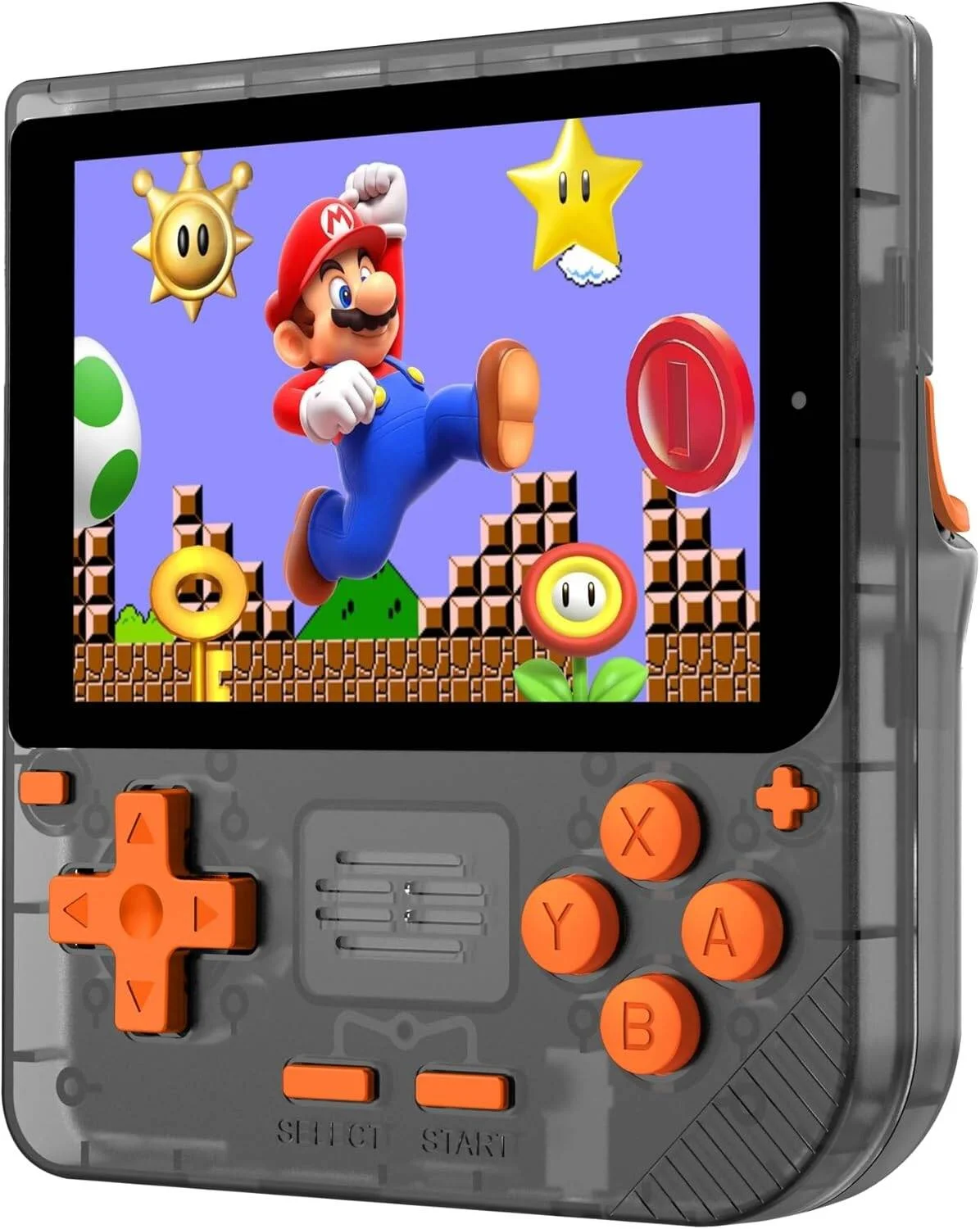 کنسول بازی آرکید رترو Porodo با صفحه نمایش 3.5 اینچی IPS، باتری 3000 میلی آمپر، پردازنده چهار هسته ای، 1 گیگابایت رم، +5000 بازی داخلی، 6 ساعت زمان بازی، طراحی ارگونومیک، کارت TF 64 گیگابایتی، مشکی/نارنجی