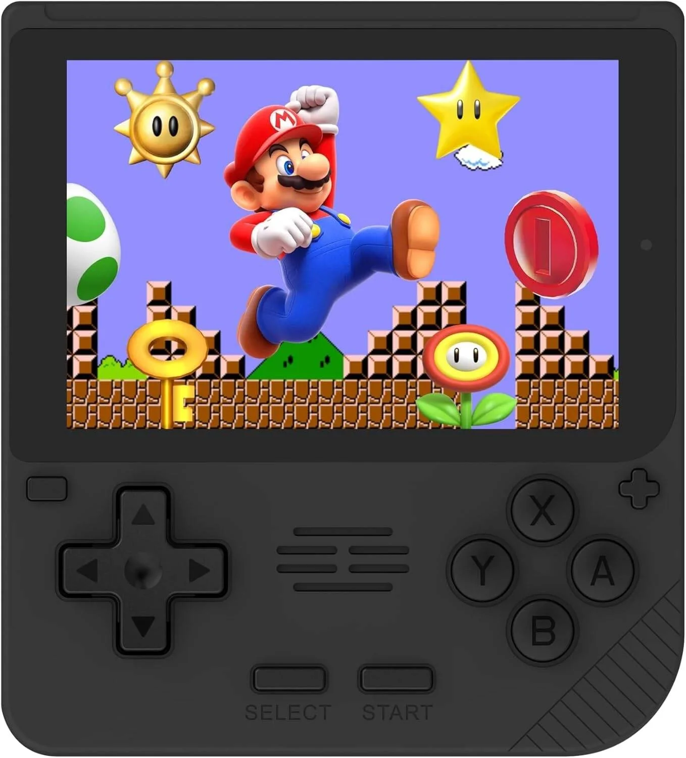 کنسول بازی رترو Porodo Gaming با صفحه نمایش 3.5 اینچی IPS، باتری 3000mAh، پردازنده چهار هسته ای، 1 گیگابایت رم، سه بعدی، +5000 بازی داخلی، 6 ساعت زمان بازی، کارت TF 64 گیگابایتی - مشکی