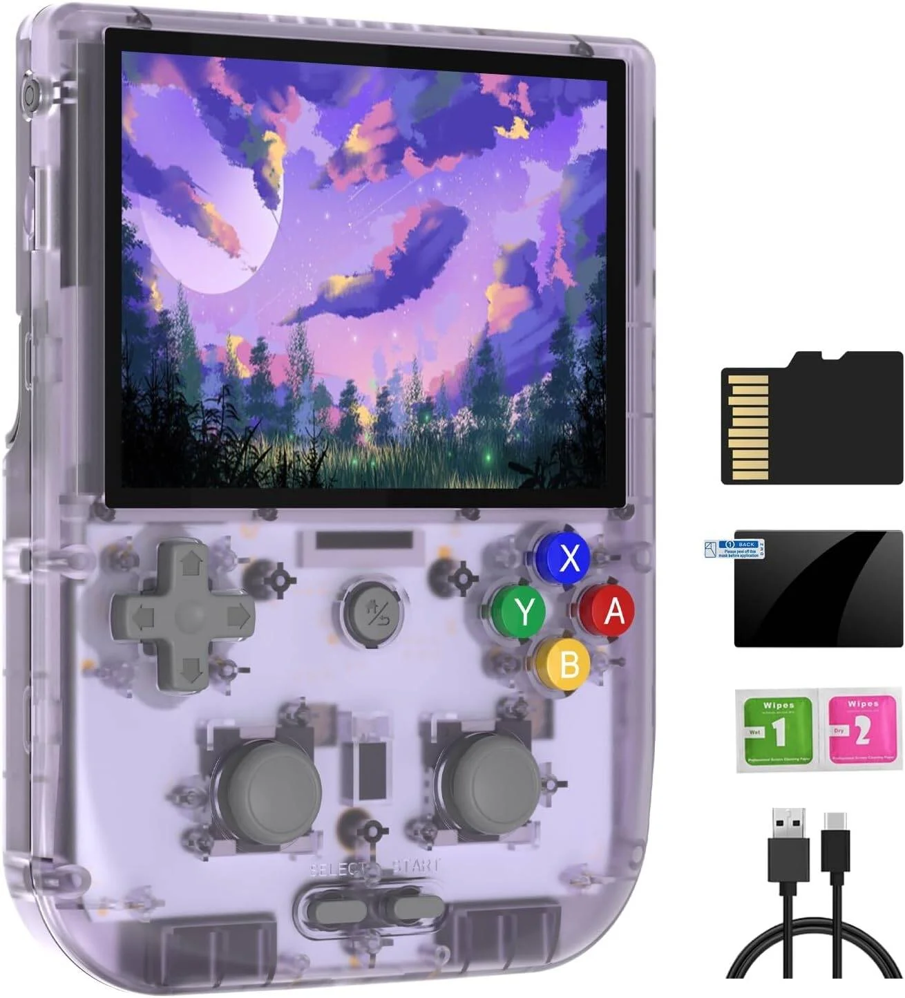 کنسول بازی دستی ویدیویی رترو V2COM RG405V با سیستم عامل اندروید 12، صفحه نمایش لمسی 4 اینچی IPS، دارای کارت حافظه 128 گیگابایتی با 3154 بازی کلاسیک، باتری 5500 میلی آمپر ساعتی، سازگار با بلوتوث و وای فای