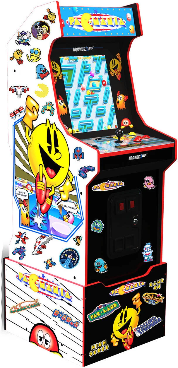 دستگاه بازی آرکید Retro Pac-Mania Legacy 14-in-1 Arcade1Up، نمایشگر رنگی 17 اینچی LCD، تنظیم صدا، محافظ عرشه شفاف، بند ضد واژگونی، نیاز به مونتاژ | A1UP-RPML-AM