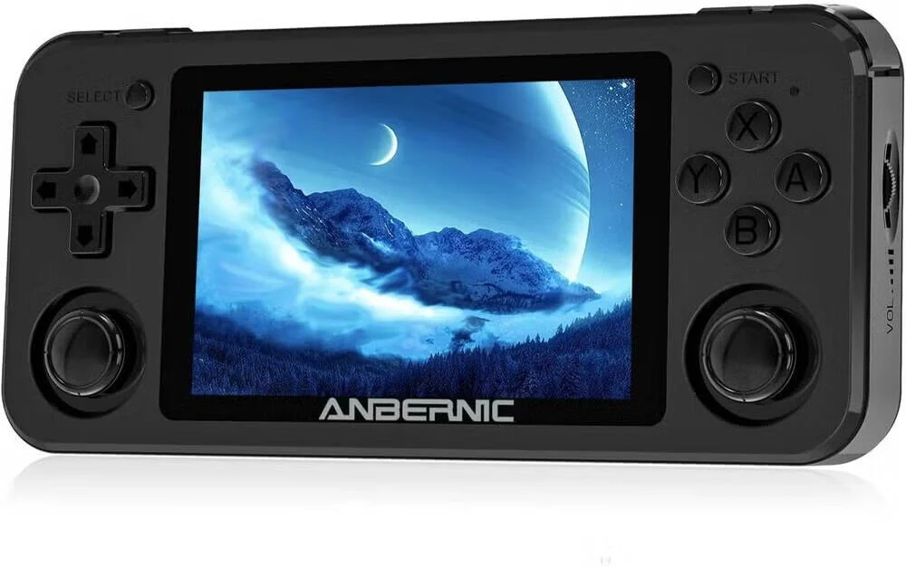 کنسول بازی دستی رترو ANBERNIC RG351P، صفحه نمایش 3.5 اینچی IPS، لینوکس متن باز، RK3326 1.5GHz، حافظه 64 گیگابایتی، باتری 3500 میلی آمپر ساعتی، بیش از 2500 بازی کلاسیک، پشتیبانی از PSP/N64/PS1، مشکی | RG351P