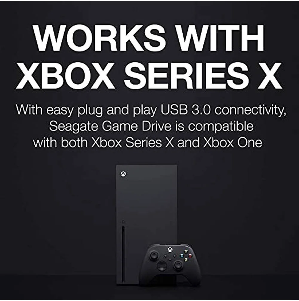 هارد اکسترنال ۱ ترابایتی گیمینگ سیگیت برای ایکس باکس وان SSD، رابط USB 3.0 Type-A، حداکثر سرعت خواندن 540 مگابایت بر ثانیه، تغذیه از طریق USB، ذخیره سازی بیش از 50 بازی، طراحی قابل حمل، Plug & Play، مشکی | STHB1000401
