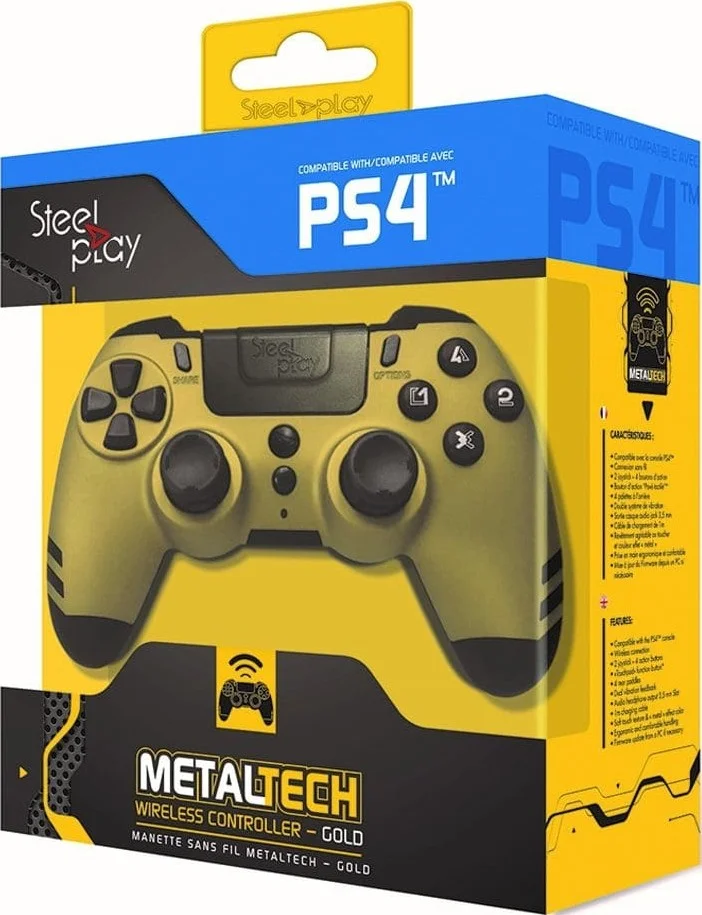 دسته بازی بی‌سیم Steelplay Metaltech برای پلی‌استیشن (JVAPS400116) - طلایی | JVAPS400116
