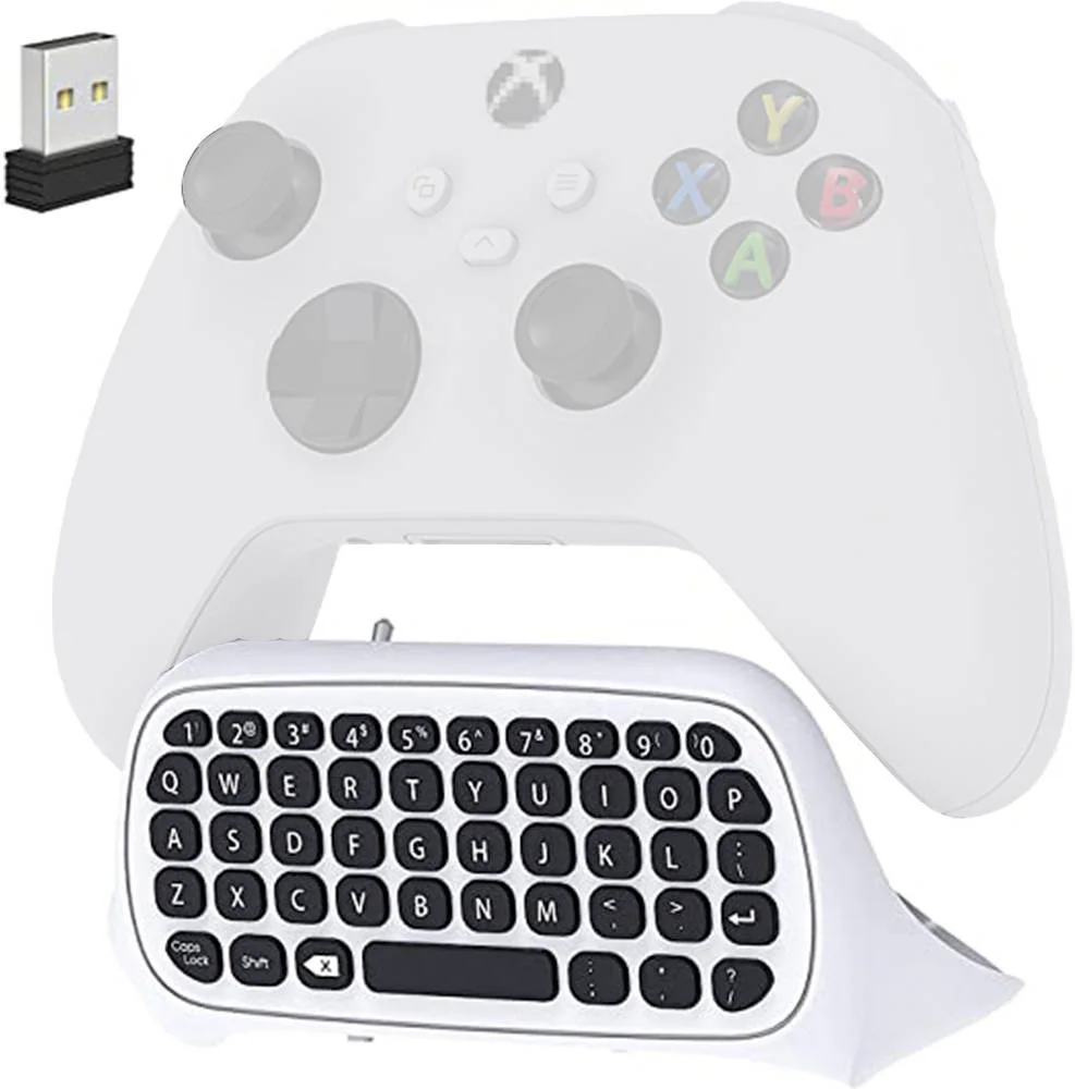 صفحه کلید گیم پد بی سیم بلوتوث DOBE Xbox، دکمه فلزی، صفحه کلید کامل QWERTY، بلندگوی داخلی و جک صوتی 3.5 میلی متری، برد 8-10 متر، برای Xbox One/Xbox Series S/X، سفید | TYX-586S