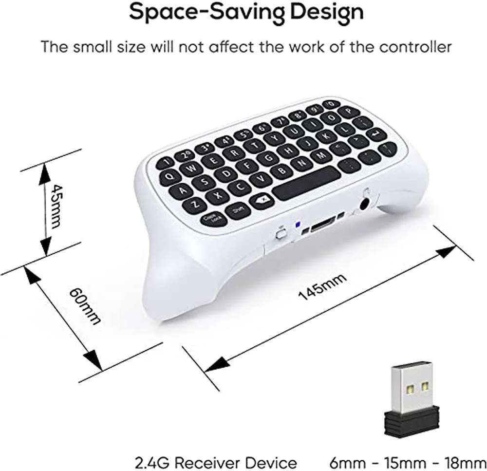 صفحه کلید گیم پد بی سیم بلوتوث DOBE Xbox، دکمه فلزی، صفحه کلید کامل QWERTY، بلندگوی داخلی و جک صوتی 3.5 میلی متری، برد 8-10 متر، برای Xbox One/Xbox Series S/X، سفید | TYX-586S