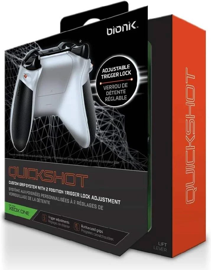 گریپ های ماشه ای Bionik Quickshot برای Xbox One، گریپ بهتر، زمان پاسخگویی سریعتر - سفید - Xbox One