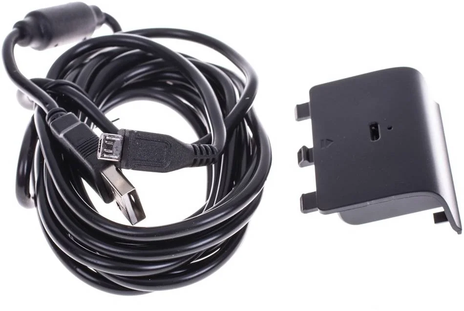 کابل شارژ و باتری برای ایکس باکس وان، بازی و شارژ، نشانگر LED، کابل شارژ میکرو USB 3 متری، مشکی | 320000