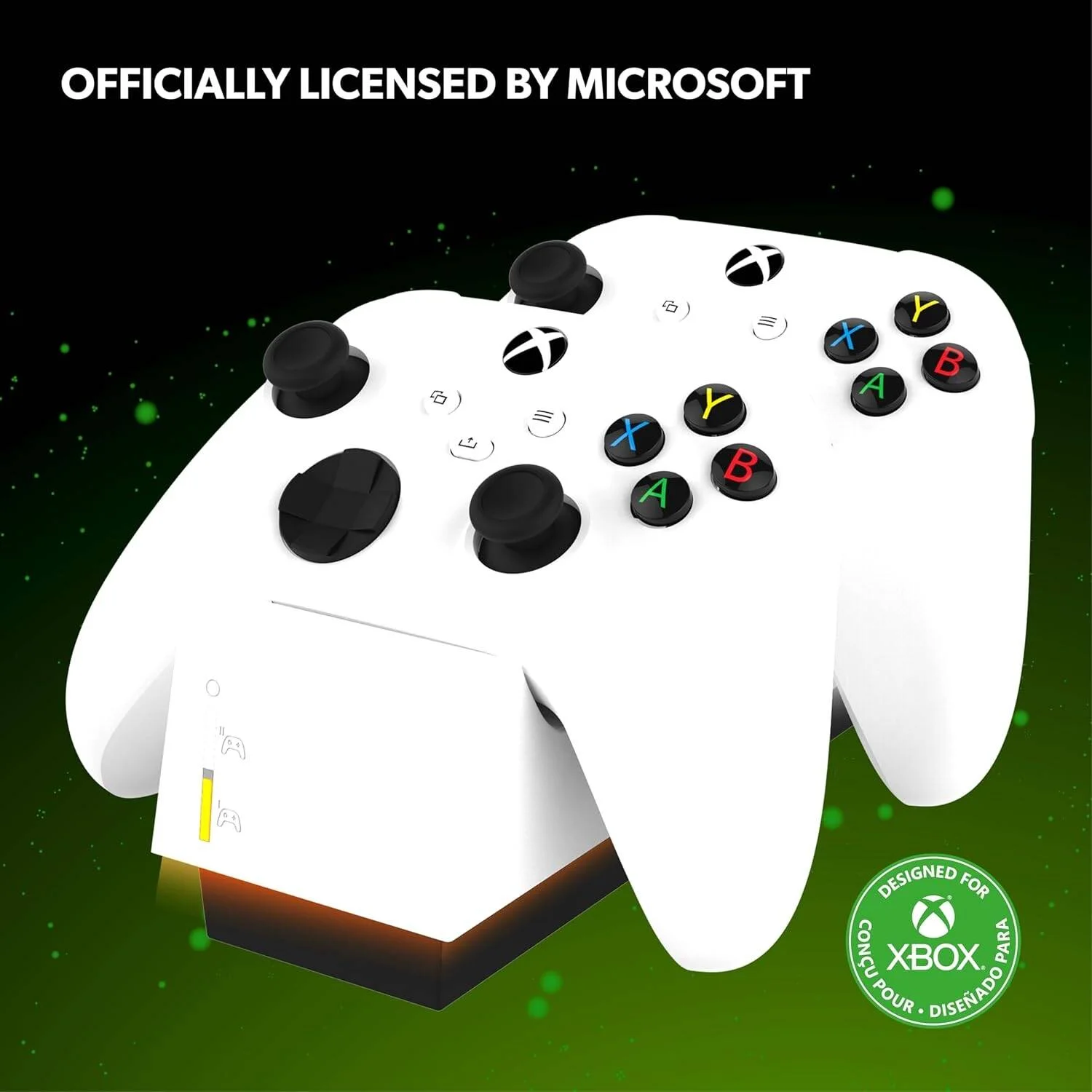 پایه شارژر دوگانه Snakebyte Twincharge X، شارژ دو دسته بازی، نشانگر وضعیت شارژ، محافظت یکپارچه در برابر شارژ بیش از حد، سازگار با تمام دسته‌های ایکس باکس، سفید | SB92169