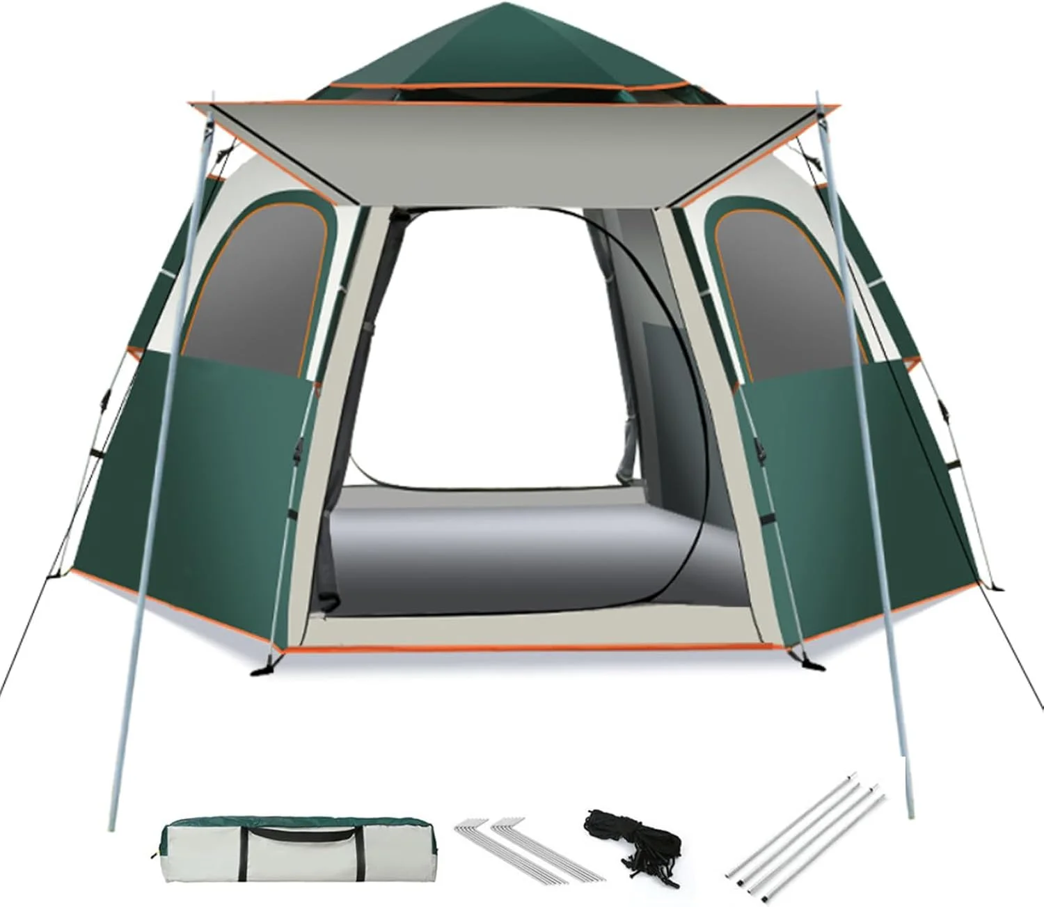 چادر مسافرتی 2-4/5-8 نفره، چادر کمپینگ اتوماتیک با نصب آسان به همراه ایوان، چادر فوری قابل حمل مناسب برای سفر خانوادگی، ساحل و پیاده روی