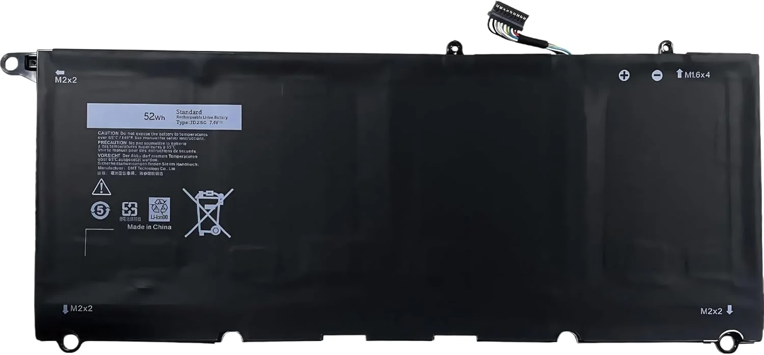 باتری جایگزین 52WH JD25G 90V7W برای لپ تاپ های Dell XPS 13 QHD 13 9343 9350 13-9343 13-9350 13D-9343 XPS 13D 5K9CP DIN02 0DRRP JHXPY 0N7T6 RWT1R با عملکرد بالا