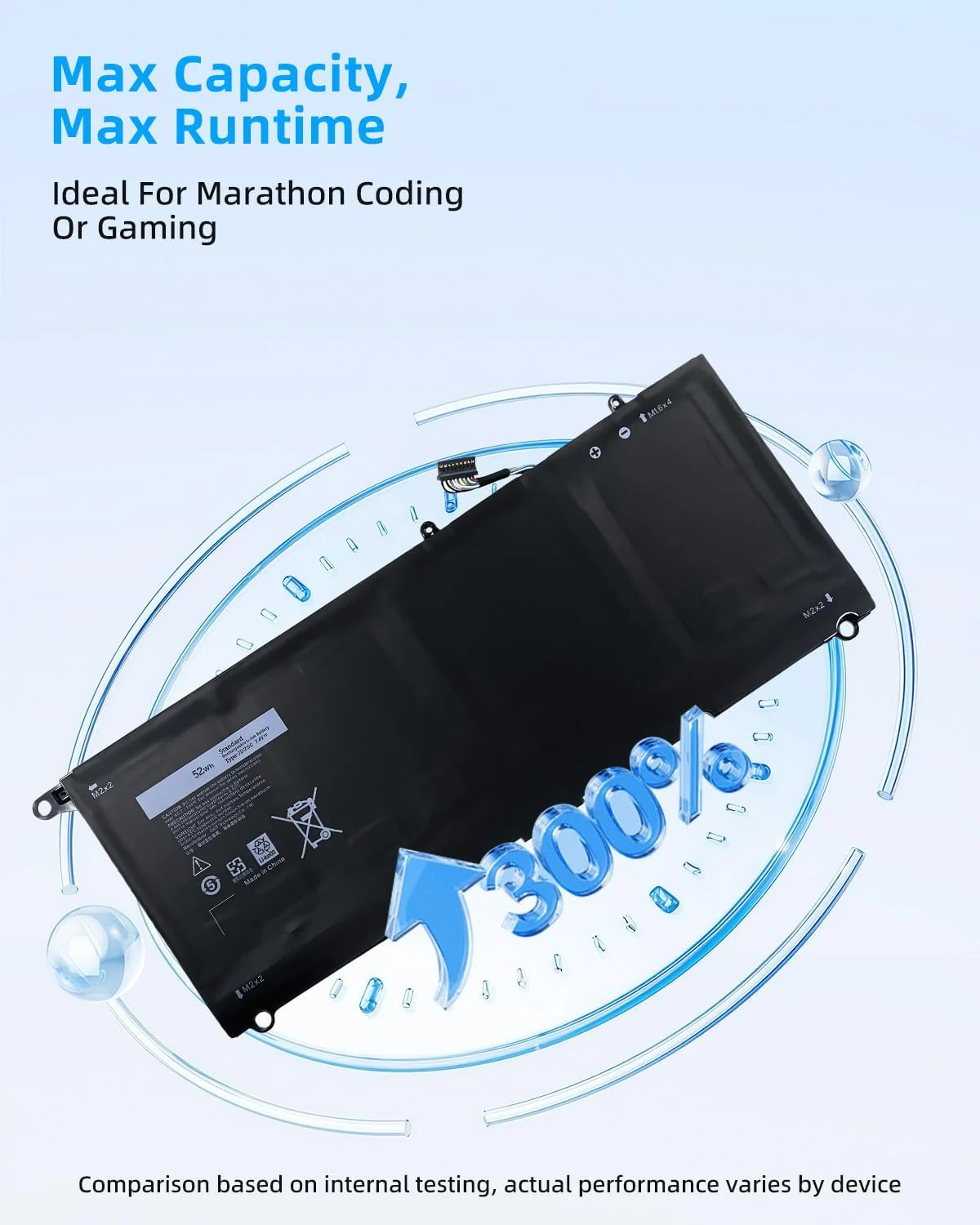 باتری جایگزین 52WH JD25G 90V7W برای لپ تاپ های Dell XPS 13 QHD 13 9343 9350 13-9343 13-9350 13D-9343 XPS 13D 5K9CP DIN02 0DRRP JHXPY 0N7T6 RWT1R با عملکرد بالا