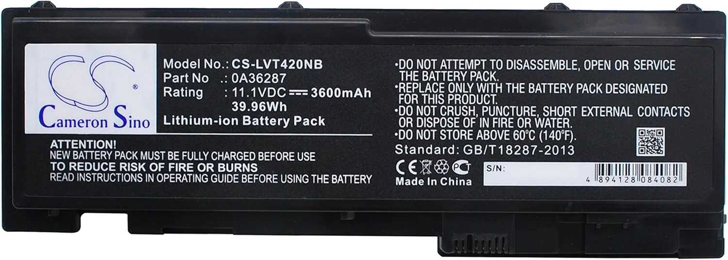 باطری قابل شارژ جدید برای ThinkPad T420s، Thinkpad T420s 4171-A13، ThinkPad T420si (3600mAh) 0A36287، 0A36309، 42T4844، 42T4845، 42T4846، 42T4847، 45N1036، 45N1037، ASM 42T4846