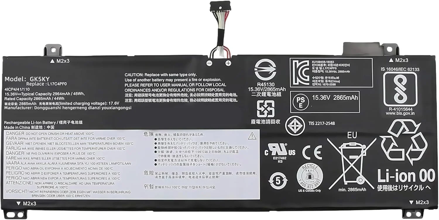 باتری لپ تاپ 39.04Wh L17M4PF0 L17C4PF0 جایگزین برای لنوو Ideapad S530-13IML S530-13IWL سری نوت بوک 5B10R38649 L17M4PF0 5B10R38650 با عملکرد بالا