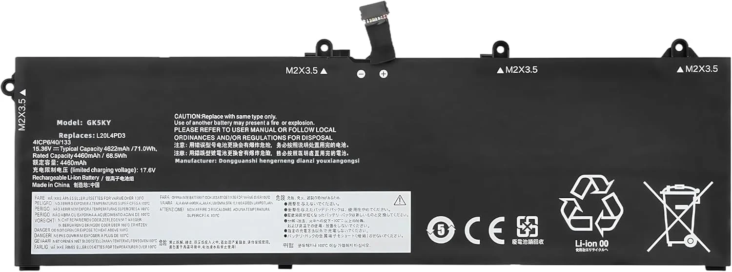 باتری لپ تاپ 71Wh L20M4PD3 L20L4PD3 4 سلولی 15.36 ولت جایگزین برای لنوو برای سری Legion S7-15ACH6 / برای Legion S7-16IAH7 S7-16ARHA7 / برای ThinkBook 16p G2 ACH 16p G3 ARH با عملکرد بالا