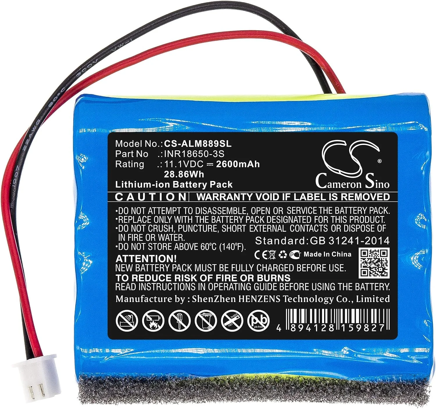 باتری جایگزین SYTH سازگار با aItec Iansing INR18650-3S IMW888SIMW889N-BLKC, IMW889, IMW889N, Super LifeJacket Jolt Rugged (2600mAh/11.1V)