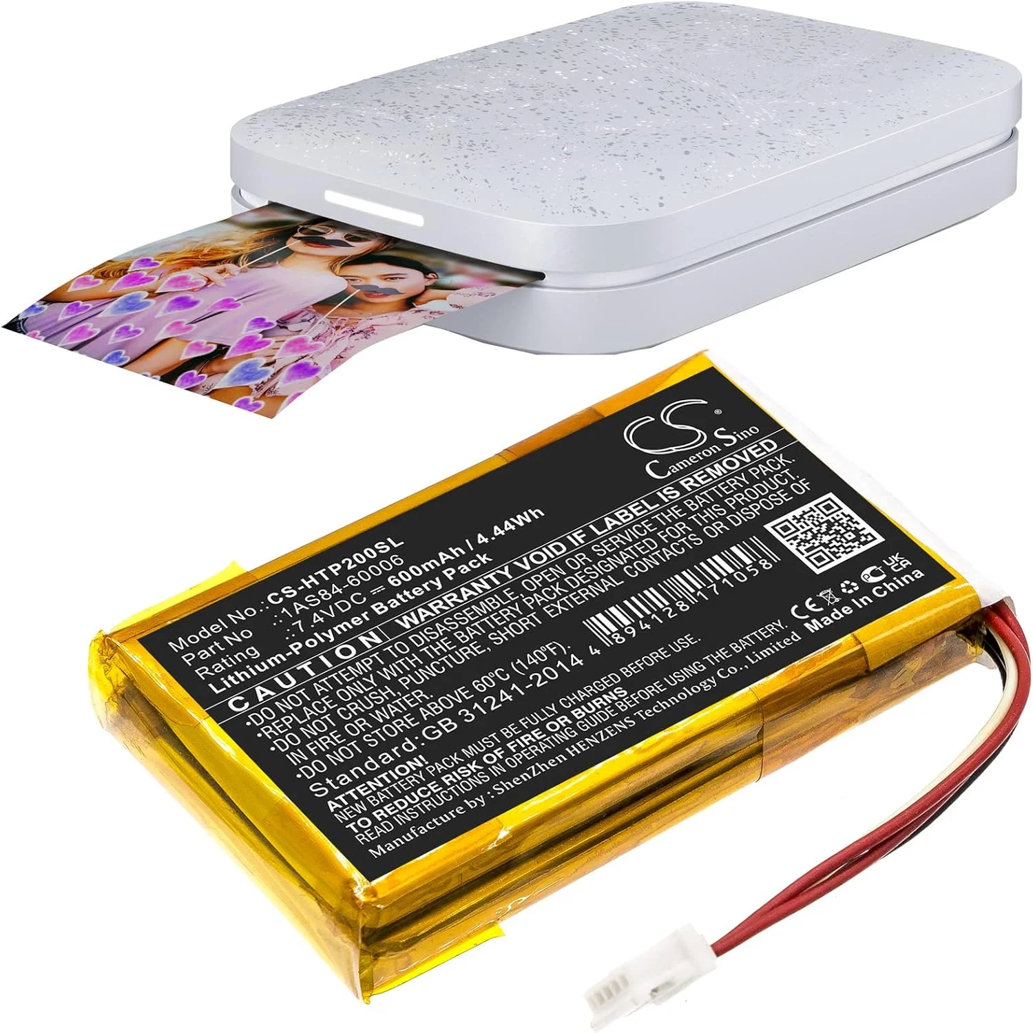 جایگزین باتری SYTH سازگار با HP 1AS84-60006 Sprocket 200 (600mAh/7.4V)