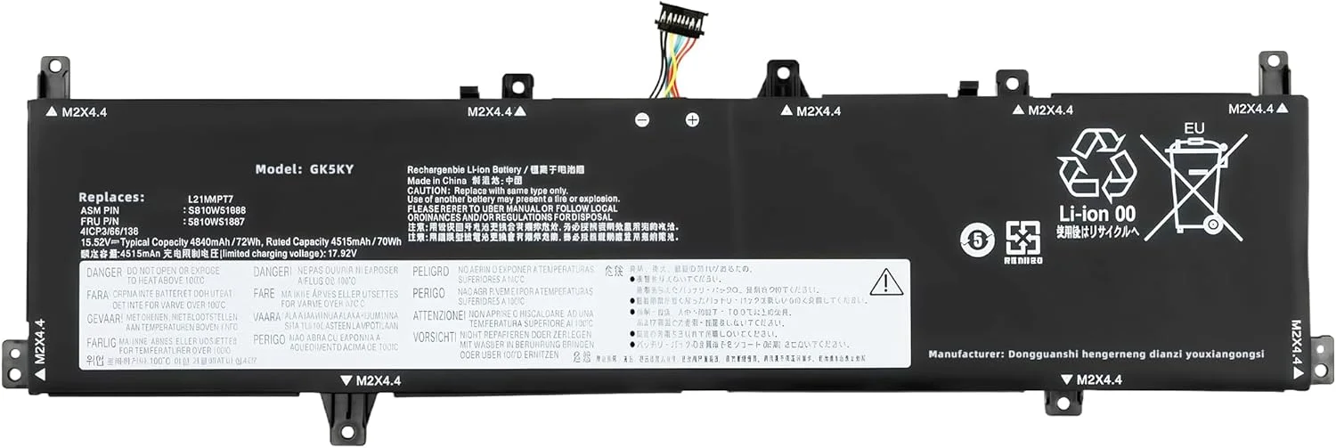 باتری لپ تاپ 72Wh L21M4P77 L21D4P76 L21C4P74 برای لنوو ThinkPad Z16 نسل 1/ نسل 2 سری 2022 SB10W51988 SB11M89886 SB10W51989 SB11M89887 5B10W51887 5B11M90085 5B10W51888 با عملکرد بالا