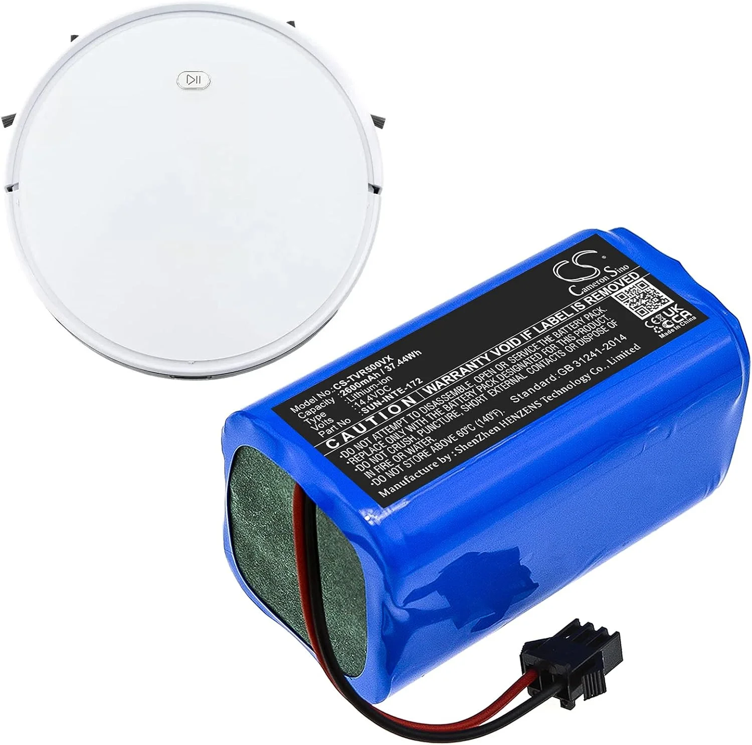 باتری جایگزین SPANN برای Coredy R300, R3500, R3500S, R500, R500+, R550, R580, R600, R650, R750-1600Pa 14.4V