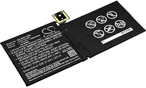 باتری جایگزین SPANN برای Microsoft Surface Pro 5، Surface Pro 5 1796، شماره قطعه: DYNM02, G3HTA038H 7.57V باتری جایگزین SPANN برای Microsoft Surface Pro 5، Surface Pro 5 1796، شماره قطعه: DYNM02, G3HTA038H 7.57V