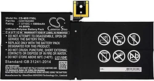 باتری جایگزین SPANN برای Microsoft Surface Pro 5، Surface Pro 5 1796، شماره قطعه: DYNM02, G3HTA038H 7.57V باتری جایگزین SPANN برای Microsoft Surface Pro 5، Surface Pro 5 1796، شماره قطعه: DYNM02, G3HTA038H 7.57V