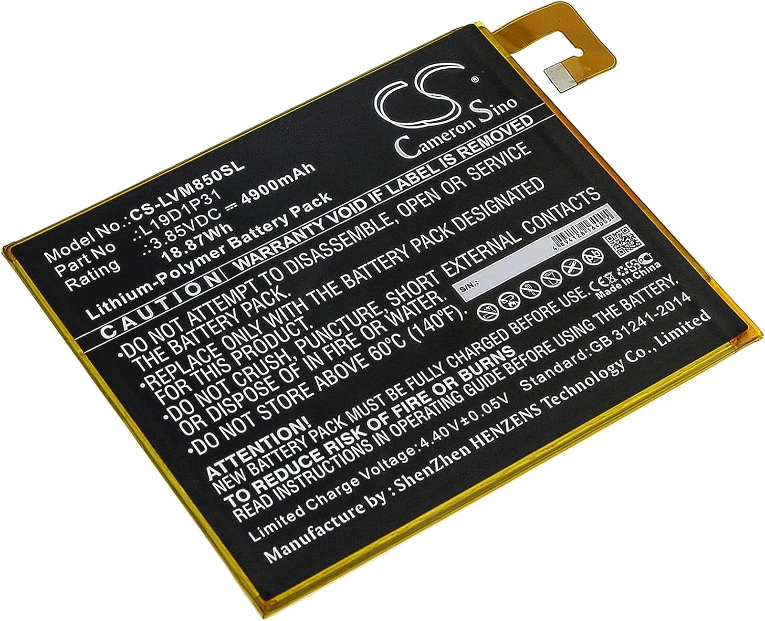 باتری جایگزین SOBOUR برای لنوو، شماره قطعه: L19D1P31، تب M8، TB8505F