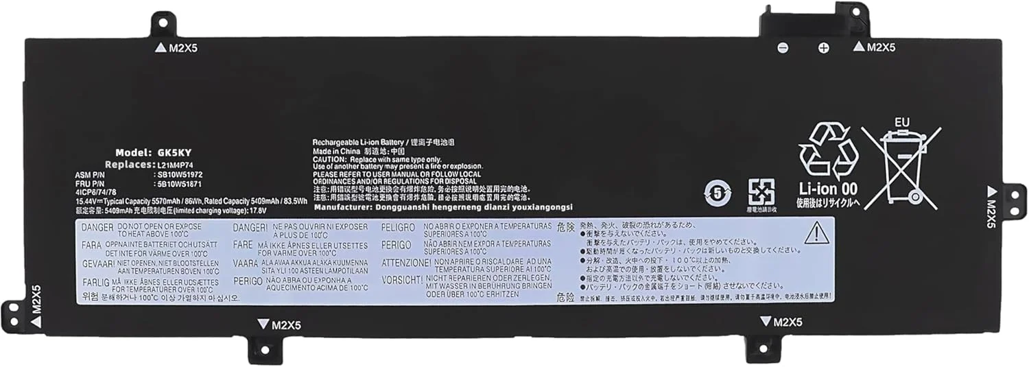 باتری لپ تاپ 86Wh L21C4P72 SB10W51973 جایگزین برای لنوو ThinkPad T16 Gen 1 Gen 2 P16s Gen 1 Gen 2 Series L21D4P73 SB10W51974 L21M4P73 L21M4P74 SB10W51972 L21L4P72 L21D4P72 با عملکرد بالا