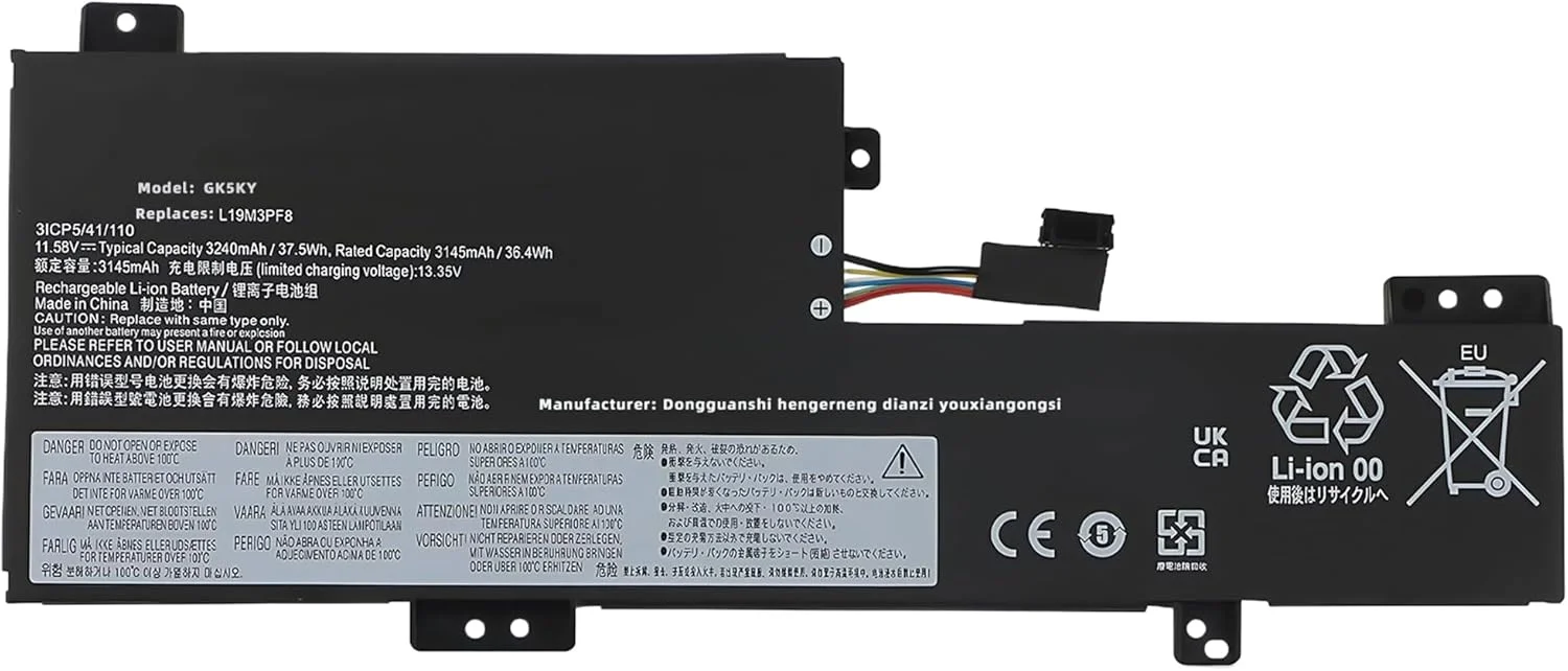 باتری لپ تاپ 37.5Wh L19M3PF8 L19C3PF8 SB10X02592 5B10X02593 SB10X02595 5B10X02604 8SSB10X025 جایگزین برای لنوو Ideapad Flex 3-11IGL05 3-11ADA05 Flex3-11IGL05(82B2) سری با عملکرد بالا