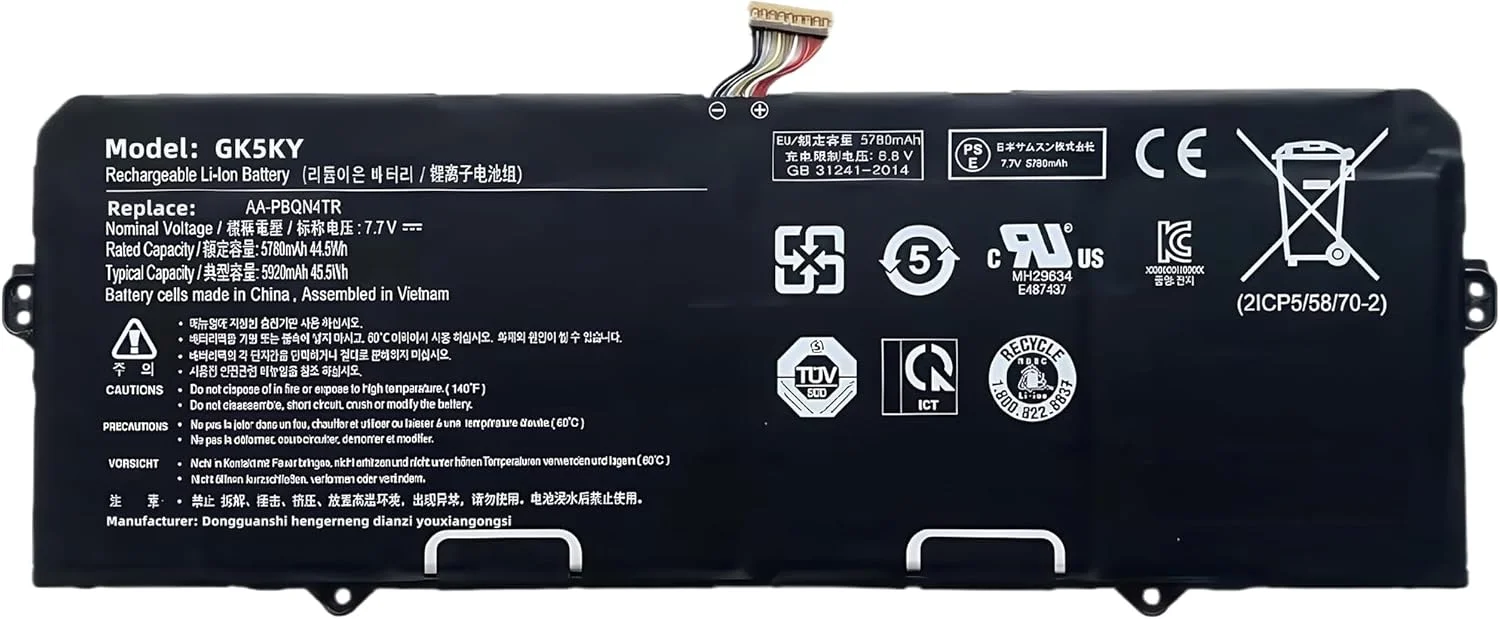 باتری لپ تاپ 4 سلولی 45.5Wh AA-PBQN4TR 7.7V جایگزین برای Samsung Galaxy برای Chromebook 2 XE530QDA XE530QDA-KA1US XE530QDA-KA2US XE530QDA-KB1US XE530QDA-KB2US سری BA43-00395A با عملکرد بالا