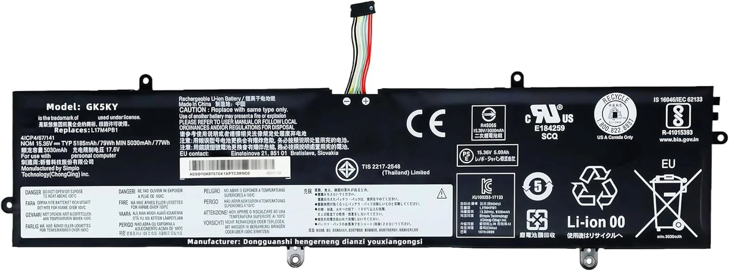 باتری لپ تاپ جایگزین 79Wh L17M4PB1 L17C4PB1 برای لنوو IdeaPad 720S-15IKB 720S Touch-15IKB V730-15 V730-15-IFI V730-15-ISE 720S-15IKB 720S-15IKB 720S-15IKB سری نوت بوک با عملکرد بالا