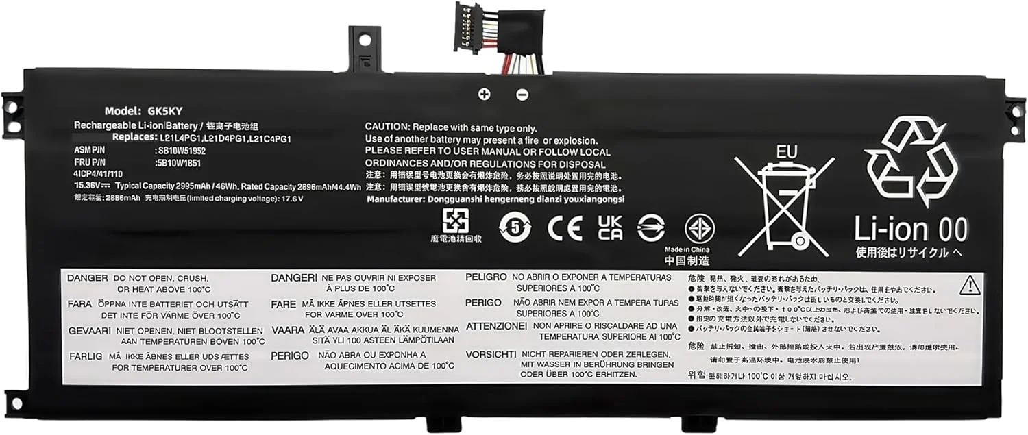 باتری جایگزین L21C4PG1 برای لنوو ThinkPad L13 Yoga Gen 3 2022 و Yoga Gen 3 2022 و ThinkPad L13 Gen 4 Yoga Gen 4 مدل‌های L21L4PG1 L21D4PG1 L21M4PG1 SB10W51952 SB11H56238 SB10W51949 با عملکرد بالا