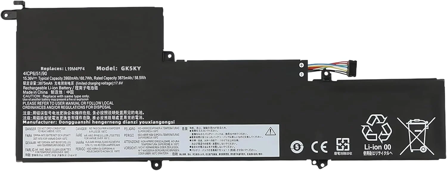 باتری لپ تاپ 50Wh L19M4PF7 جایگزین برای لنوو Ideapad Yoga Slim 7 Carbon 13ITL5 Slim 7-13ITL05 7-13ACN05 سری SB10Z33892 5B10Z33899 L19D4PF5 SB10Z33893 5B10Z33897 مشکی با عملکرد بالا