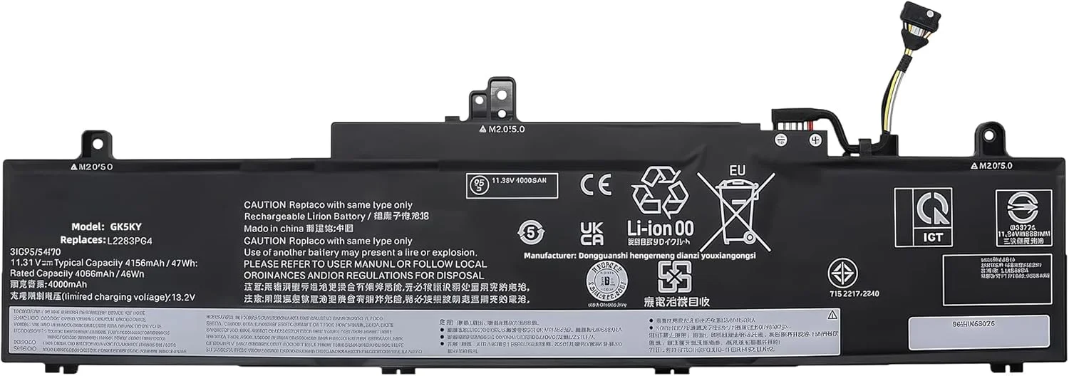 باتری لپ تاپ 47Wh L22B3PG4 جایگزین برای لنوو ThinkPad E14 Gen 5 2023 Gen 6 2024 E16 Gen 1 2023 Gen 2 2024 سری SB11K63026 5B11K63022 SB11N46023 L22X3PG4 L22M3PG4 L22D3PG4 با عملکرد بالا